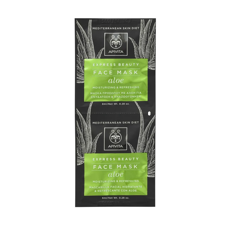 APIVITA Express Hidratáló, frissítő arcmaszk - Aloe verával 2x8ml