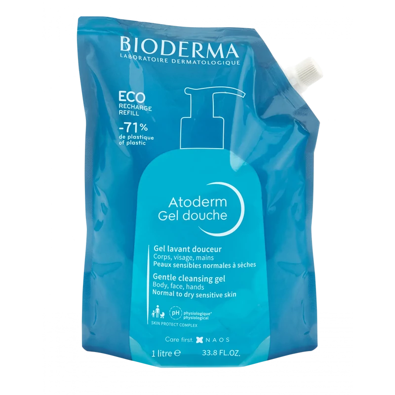 Bioderma Atoderm Gel douche Bőrkímélő tusfürdő UTÁNTÖLTŐ 1L