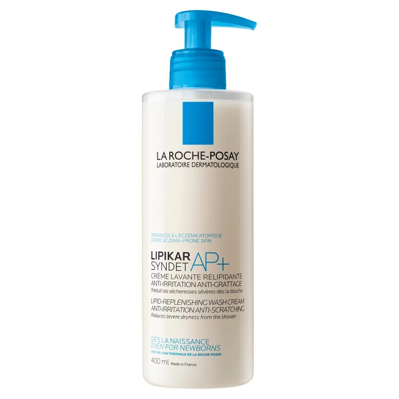 La Roche-Posay Lipikar Syndet AP+ lipidpótló krém-tusfürdő irritáció és viszketés ellen 400 ml