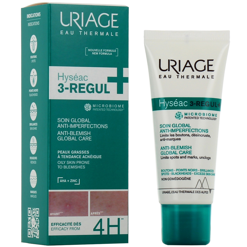Uriage HYSÉAC 3-REGUL KRÉM - Mitesszeres és pattanásos (aknés) bőrre 40ml