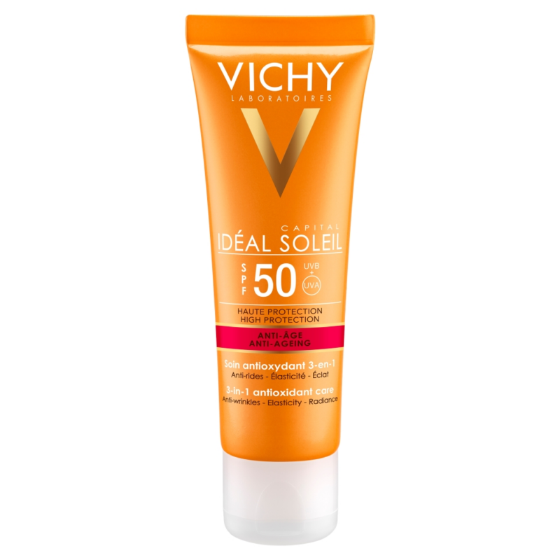 Vichy Idéal Soleil öregedésgátló, antioxidáns napvédő krém SPF 50 50 ml