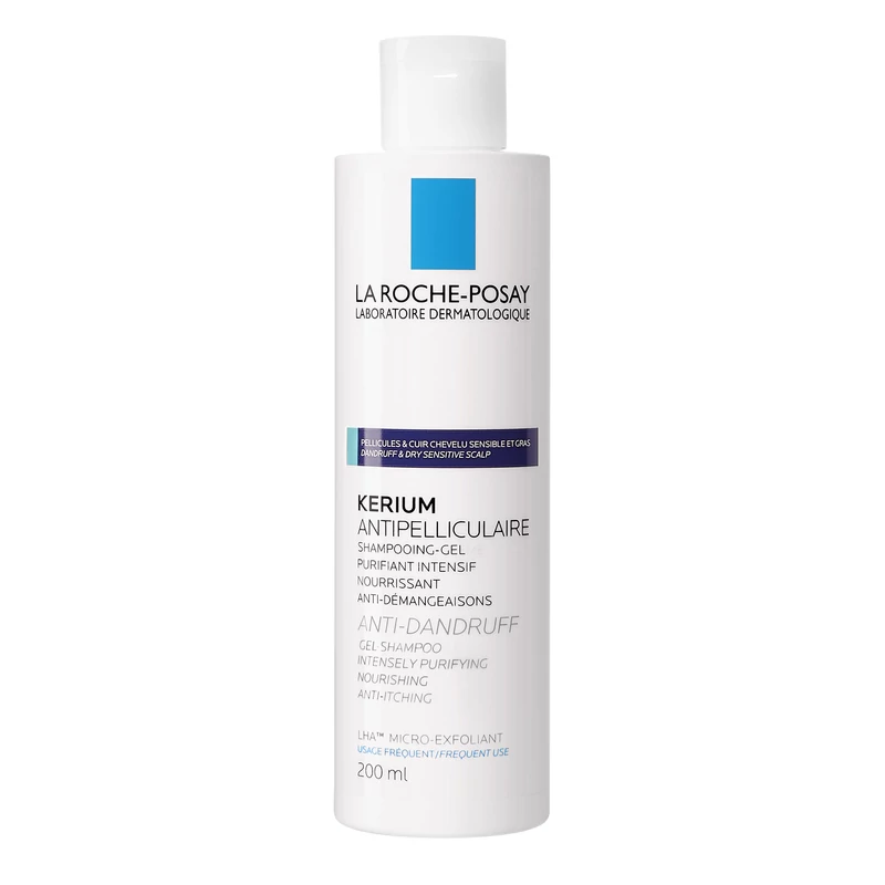 La Roche-Posay Kerium gél-sampon korpásodás ellen, zsíros fejbőrre 200 ml