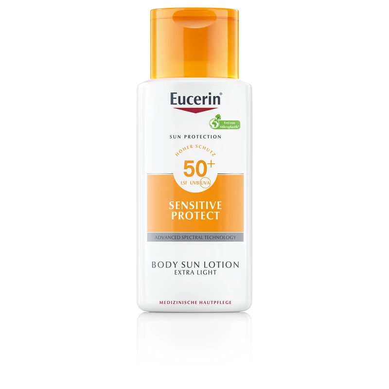 Eucerin Sun Sensitive Protect Extra könnyű naptej SPF50+ 150 ml